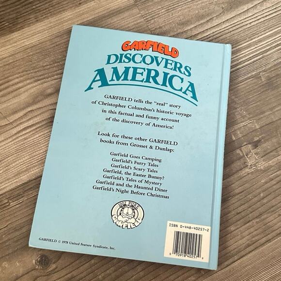 garfield discovers america hard cover paws jim davis book - Picture 2 of 2